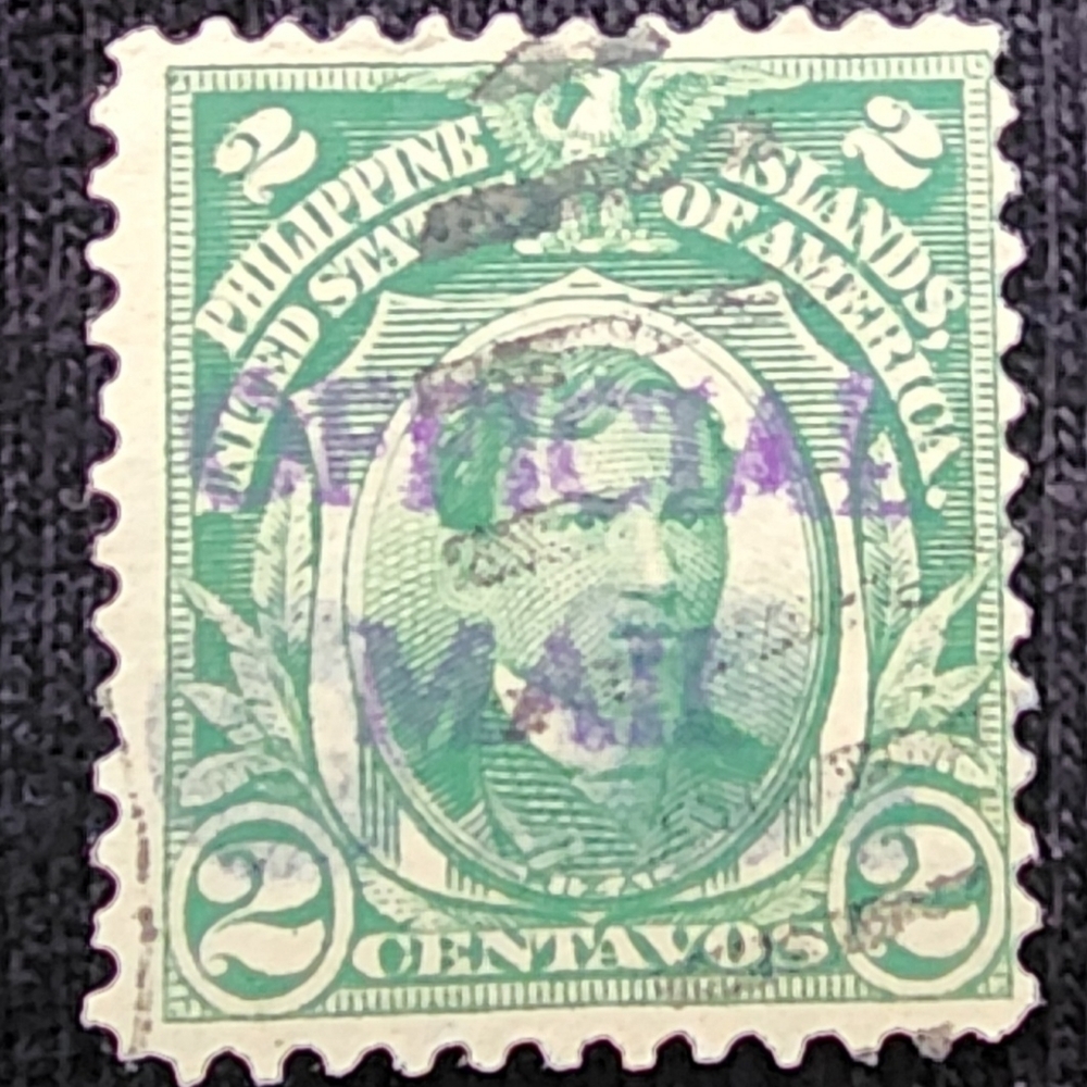 Vintage Philippines  Postage Stamp Hand Stamped Air Mail